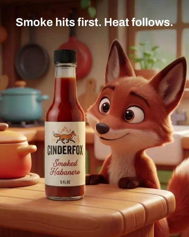 Animated video for Cinderfox: Smoked Habanero hot sauce